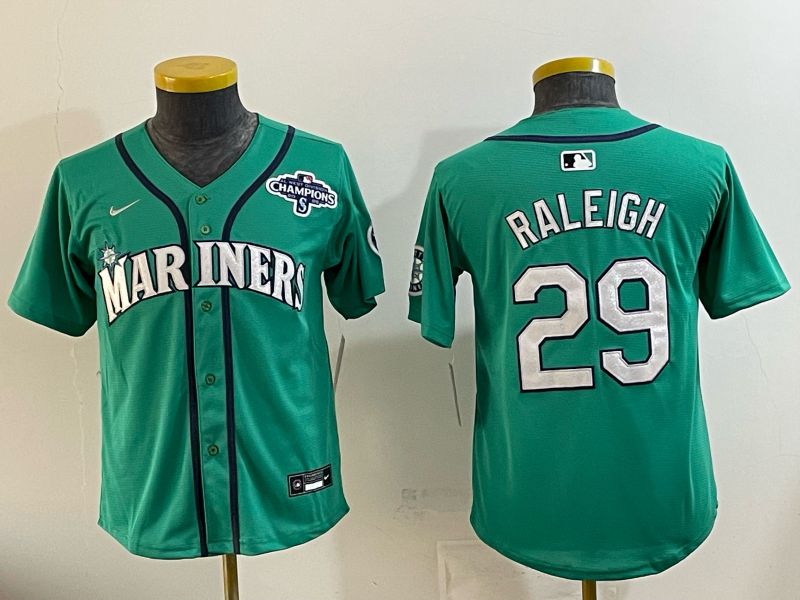 Youth Seattle Mariners #29 Raleigh Green Game 2026 Nike MLB Jersey style 08